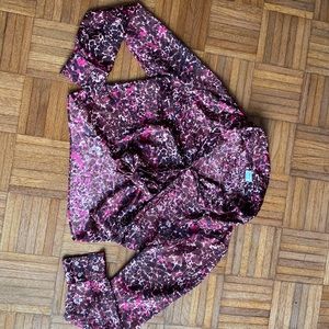 Aritzia Wilfred tie front satin blouse